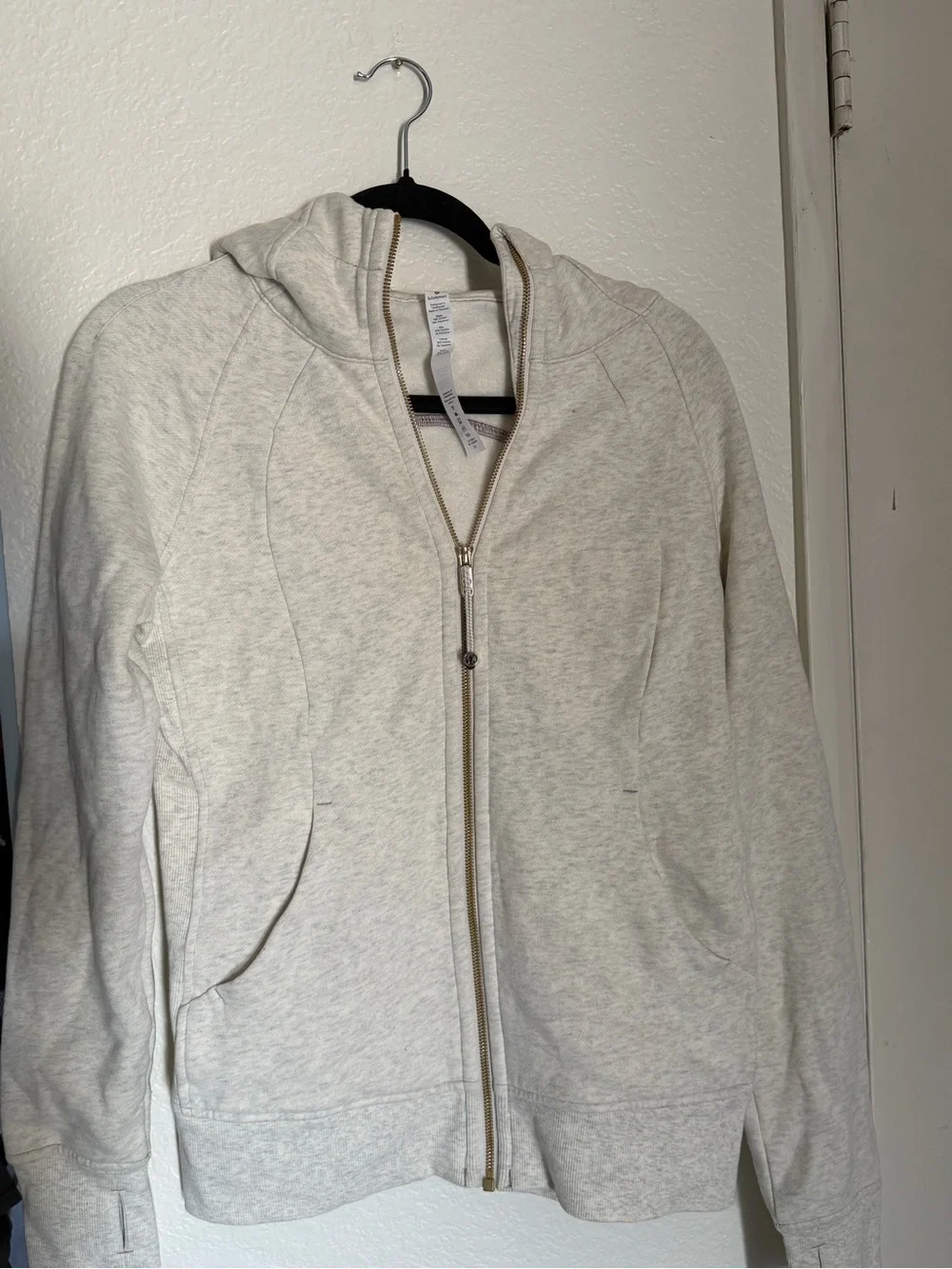 Lululemon Scuba Full Zip Hoodie Oatmeal Heather Size 10